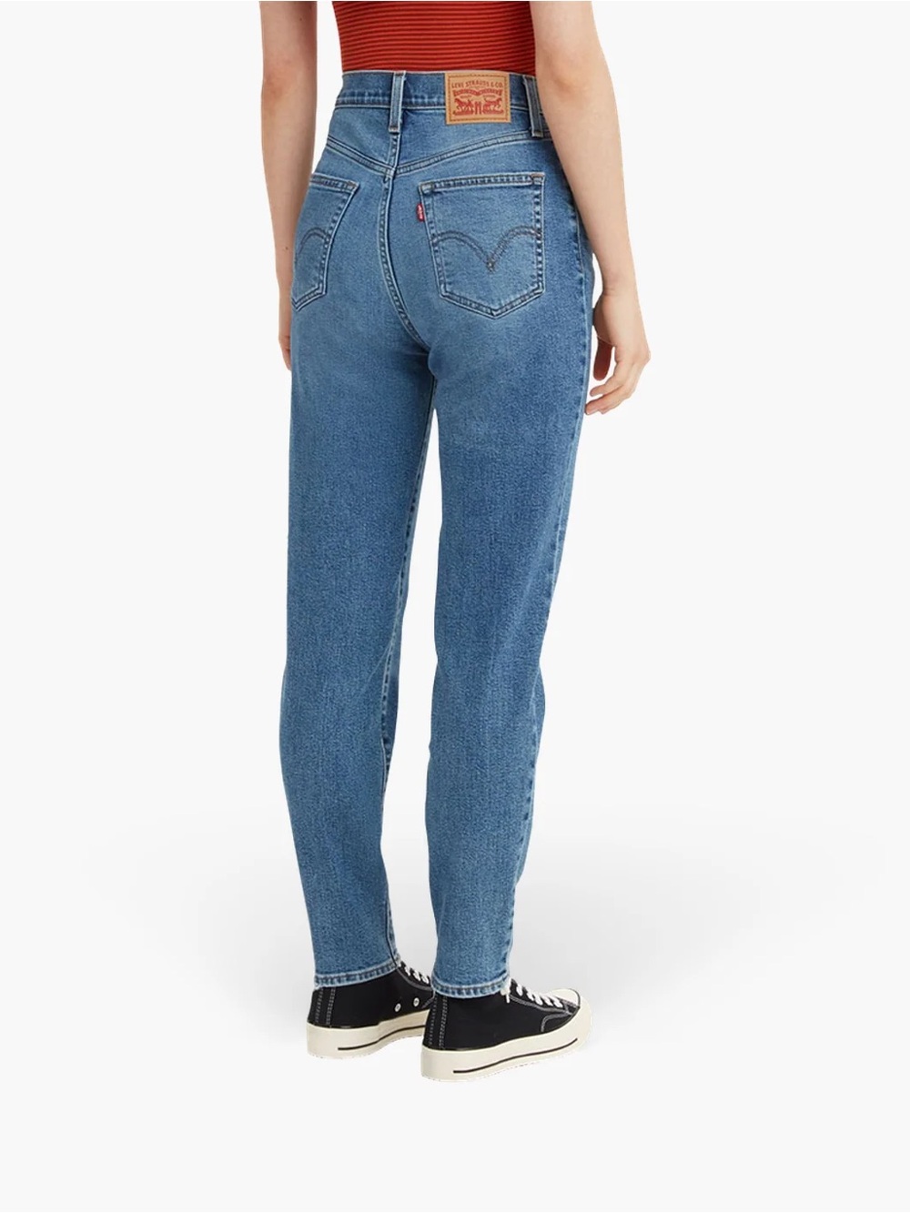 LEVI'S High Waisted Mom Jeans Size 32 In Medium Indigo Worn In - Blue - Picture 3 of 12
